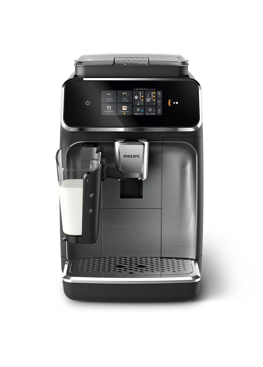 Кавомашина Series 2300 LatteGo, 1.8л, зерно+мелена, автомат.капуч, дисплей, авторецептів -4, чорний Philips (330031395)