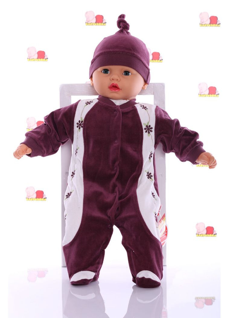 Чоловічок для дівчинки велюровий бордовий 74 см (26402) BABYKROHA (315423663)