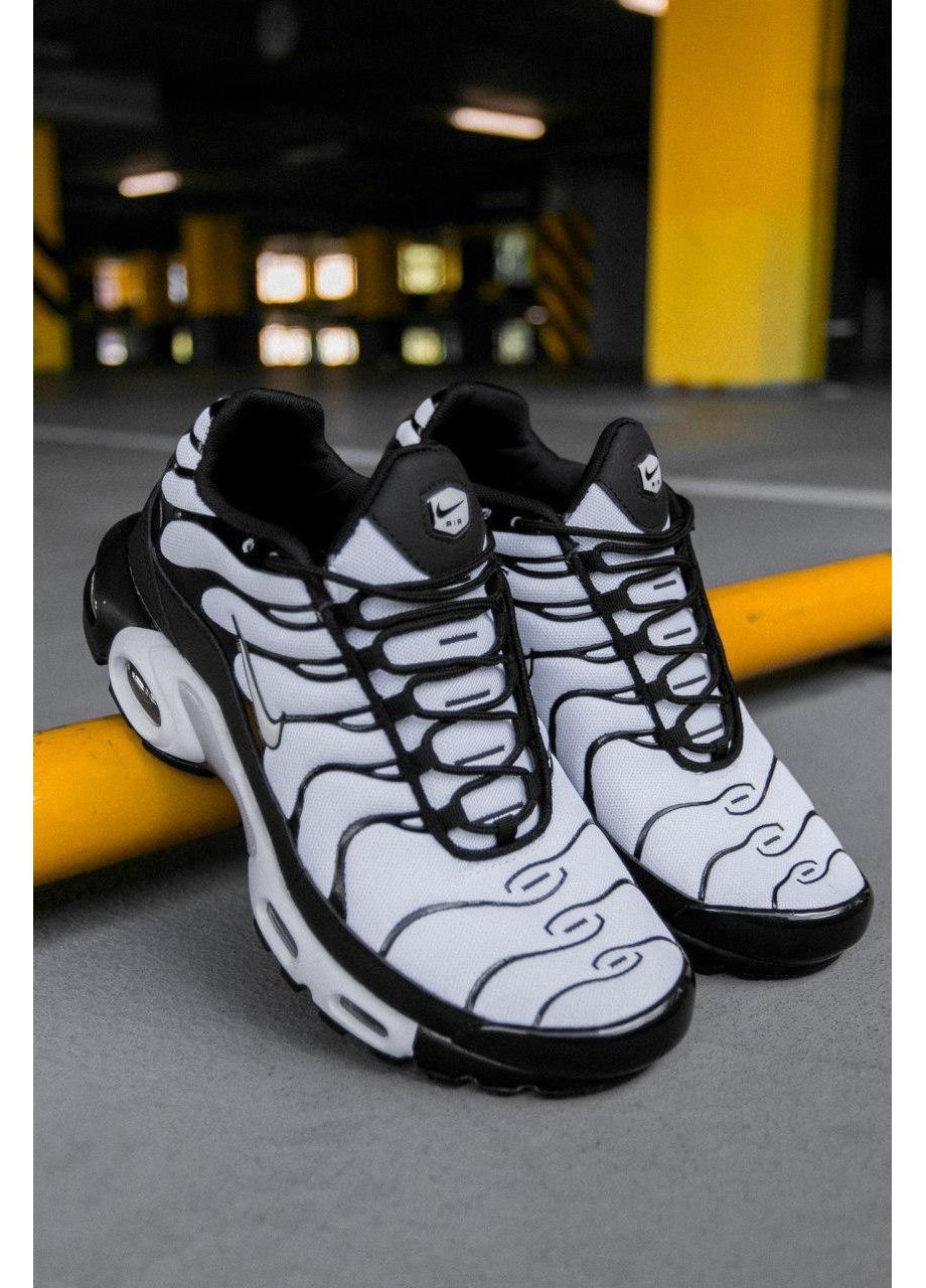 Черные демисезонные кроссовки мужские nike air max plus tn white black найк аир макс тн плюс No Brand