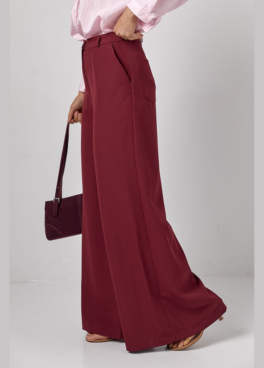 Жіночі широкі штани-кльош з високою посадкою Lurex (319311890)