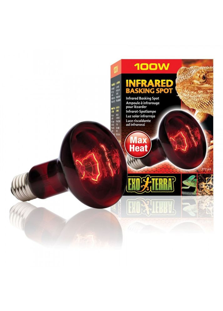 Лампа тераріумна Infared basking spot для тераріумних тварин інфрачервона обігріваюча R20/100 Вт Exo Terra (355256299)