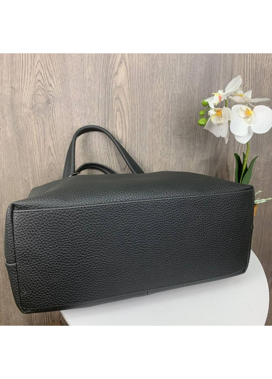 Жіноча сумка екокожа чорна велика ProDobro (363222266)