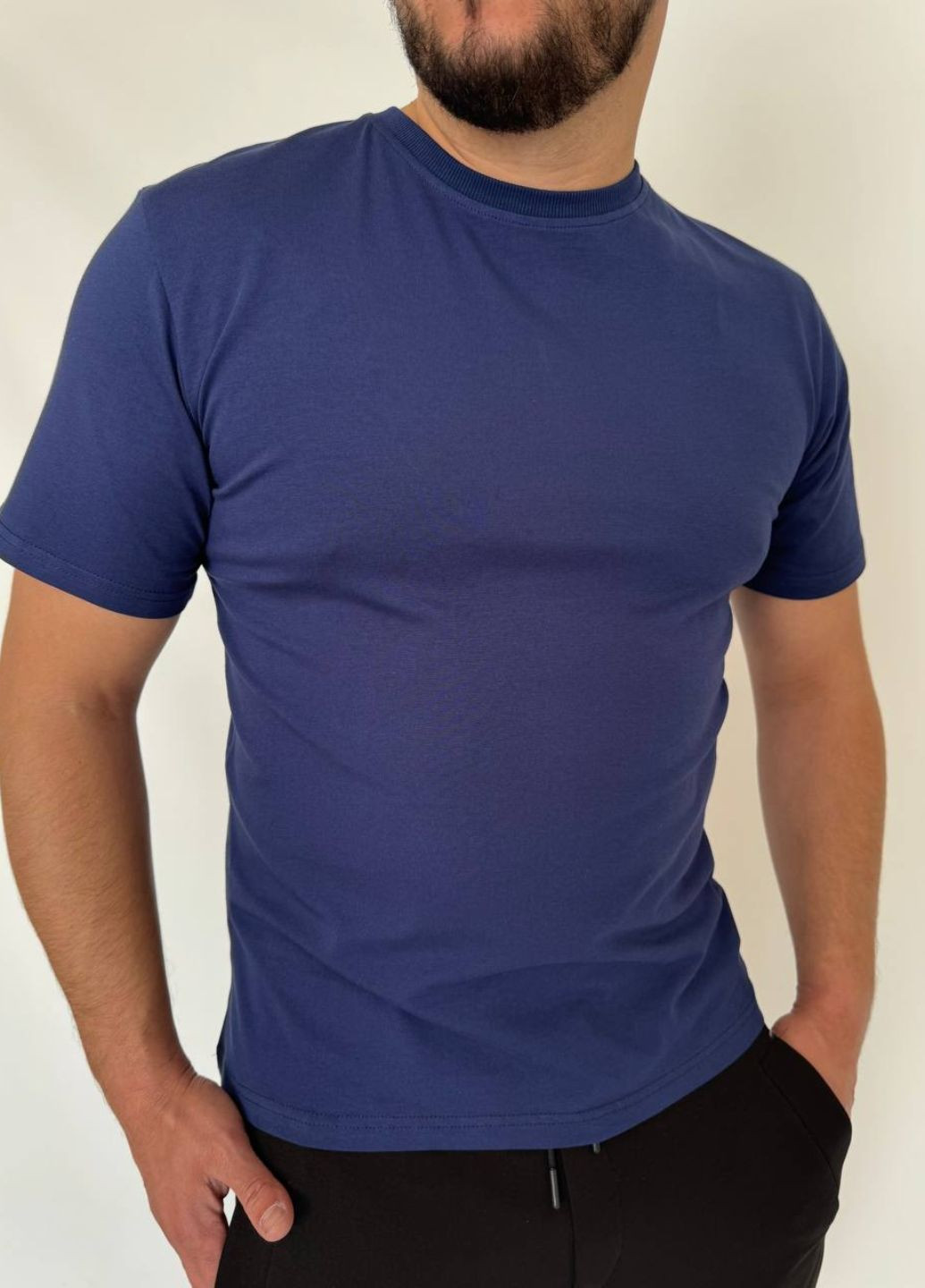 Синяя футболка базовая с коротким рукавом MonsterBrand