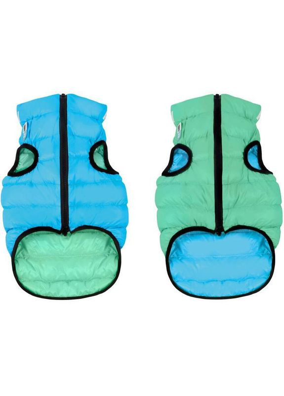 Двостороння курточка, що світиться в темряві для собак (салатова/блакитна) AiryVest Lumi - M40 (38-40 см) Collar (327062111)