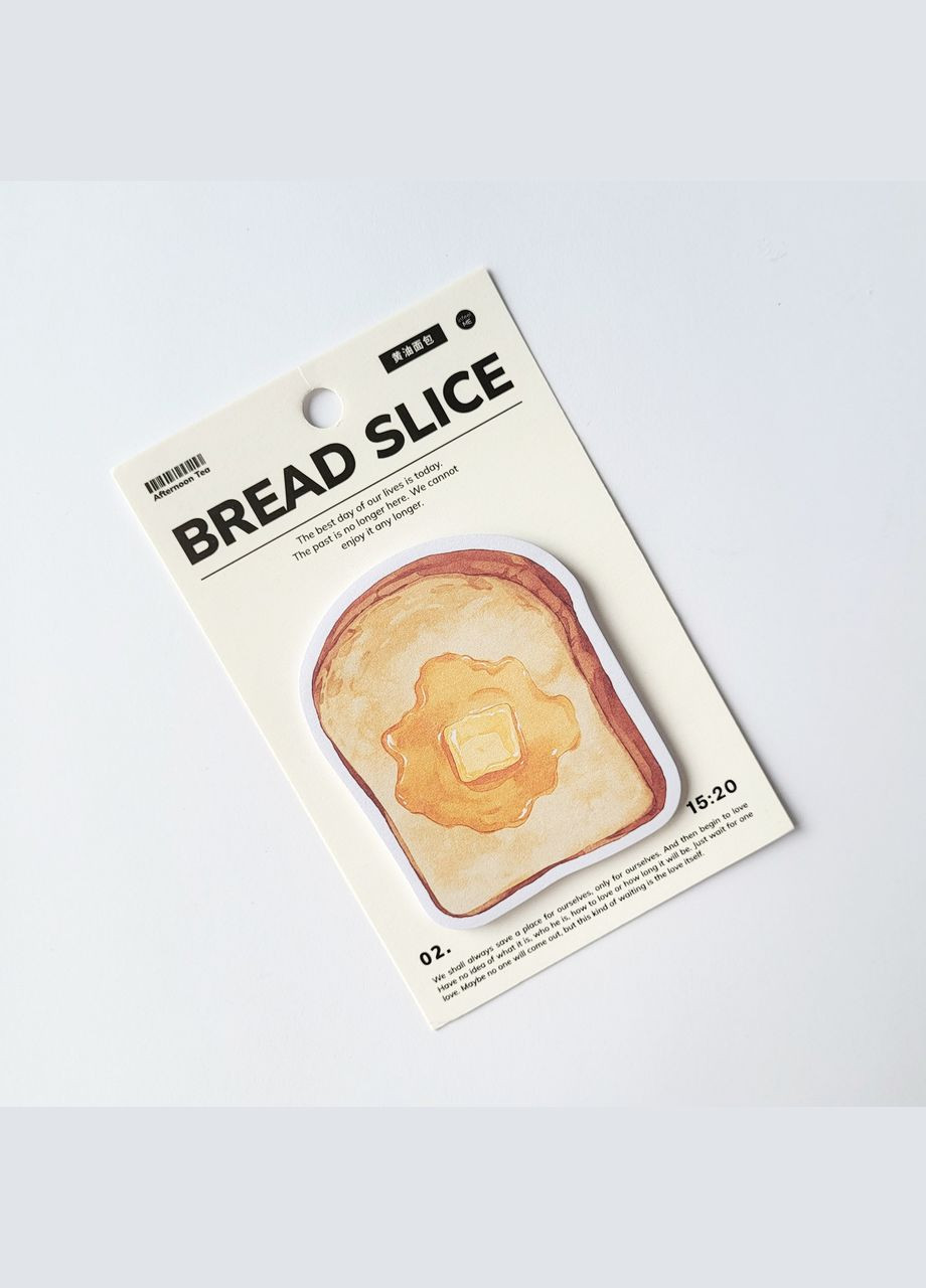 Набор милых отрывных стикеров заметок в виде хлеба, тоста и кофе Bread slice 30 шт No Brand (322872680)