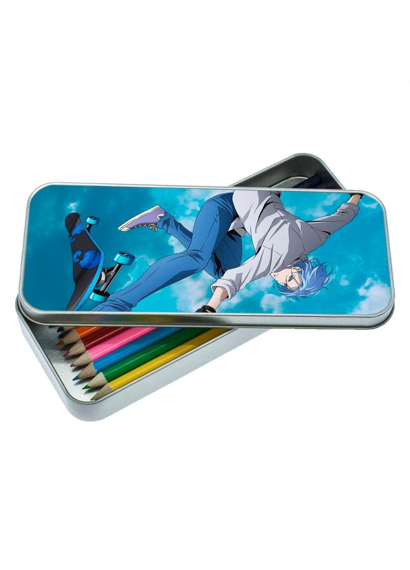 Пенал шкільний для хлопчика та дівчинки металевий Скейт Нескінченність #007 7*18 см Silver No Brand (309158706)