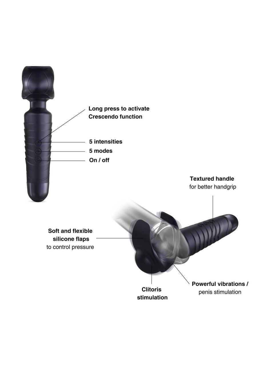 Мастурбатор-вибромассажер Manwan MAN.WAND EVO Black Plum, отлично для пар, виброминет No Brand (366879517)