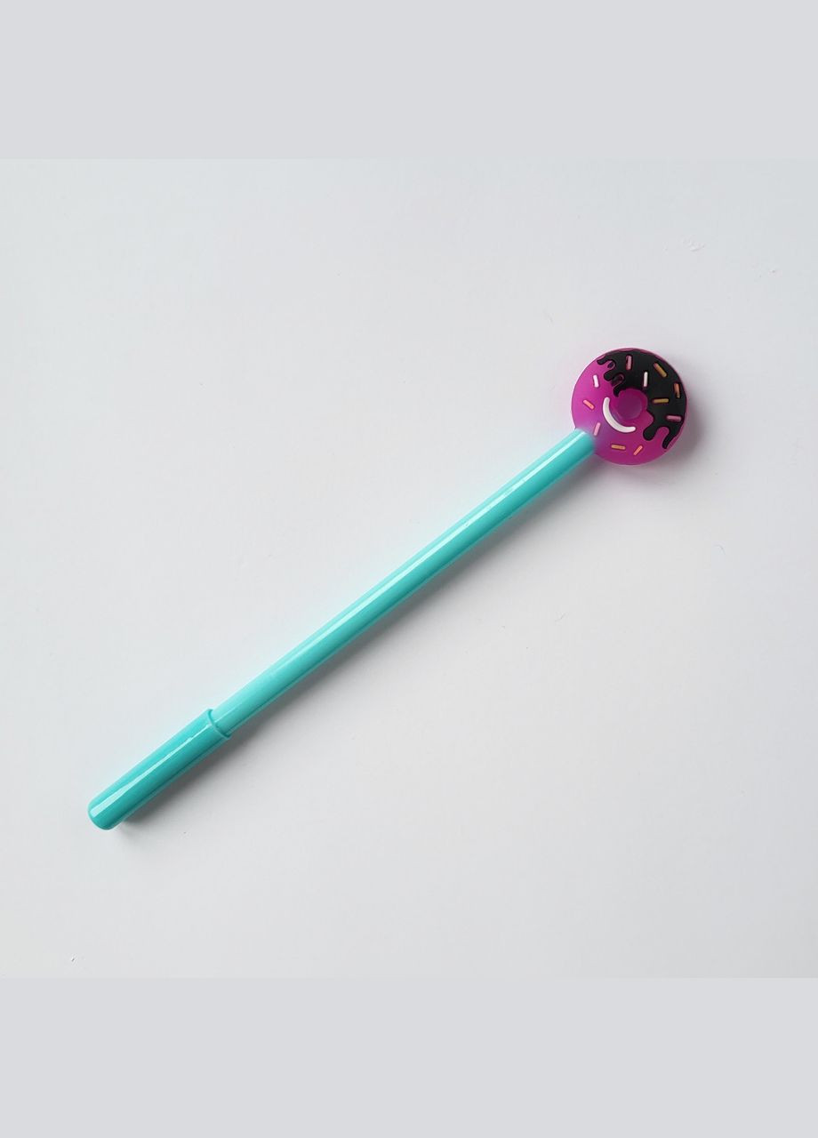 Гелевая ручка в корейском стиле с объемной фигуркой пончик фиолетовый черная гелевая паста сменный стержень No Brand (320916900)