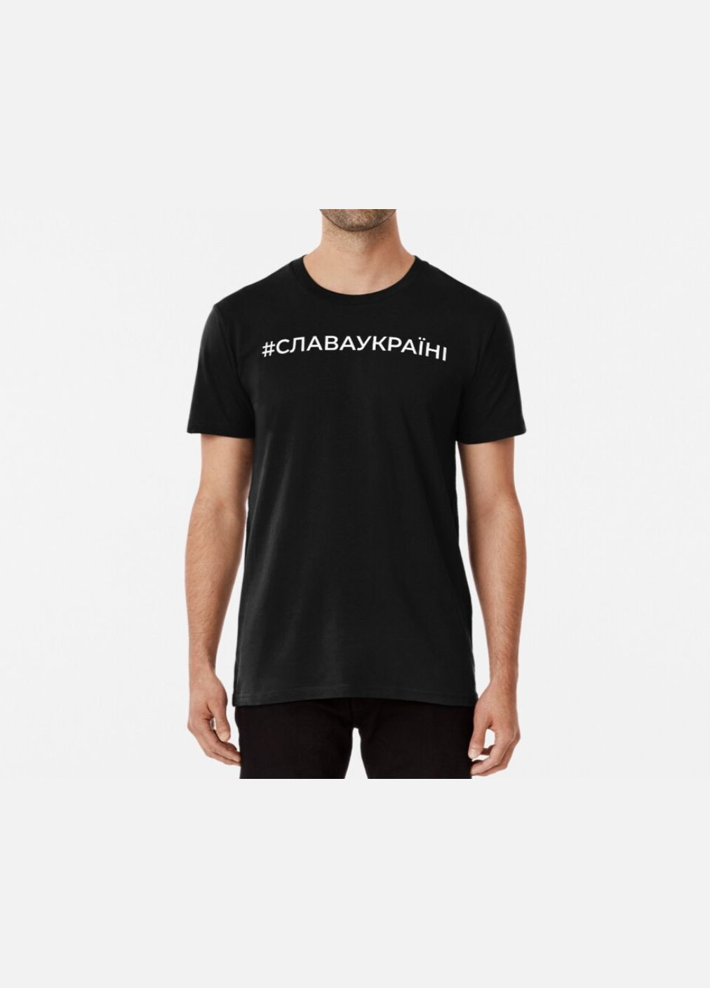 Чорна чоловіча патріотична футболка з принтом слава україні 2 Stedman