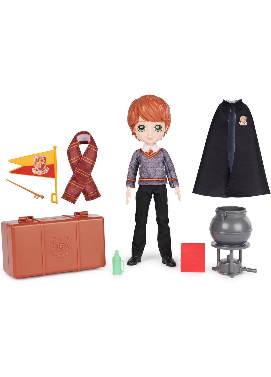 Подарунковий набір Гаррі Поттер Рон Візлі 20 см з аксесуарами оригінал Wizarding World Harry Potter Ron Weasley Spin Master (372600468)