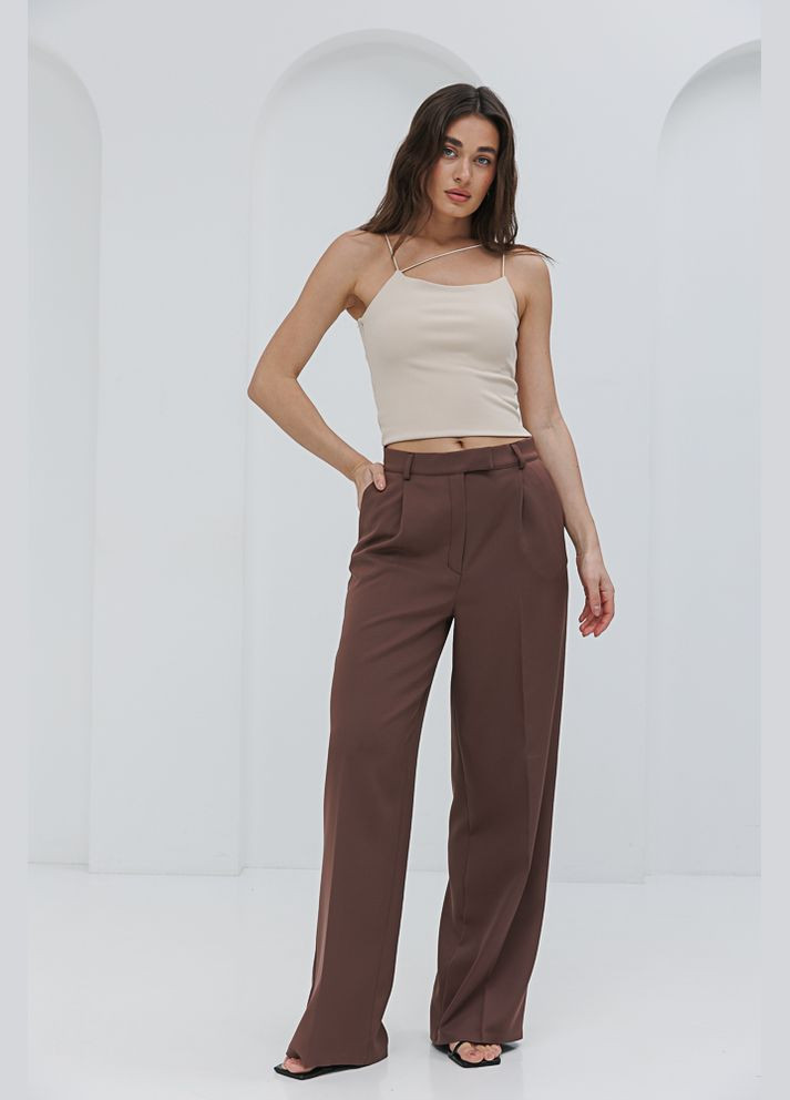 Короткий топ с тремя бретелями черный Arjen — 294906869