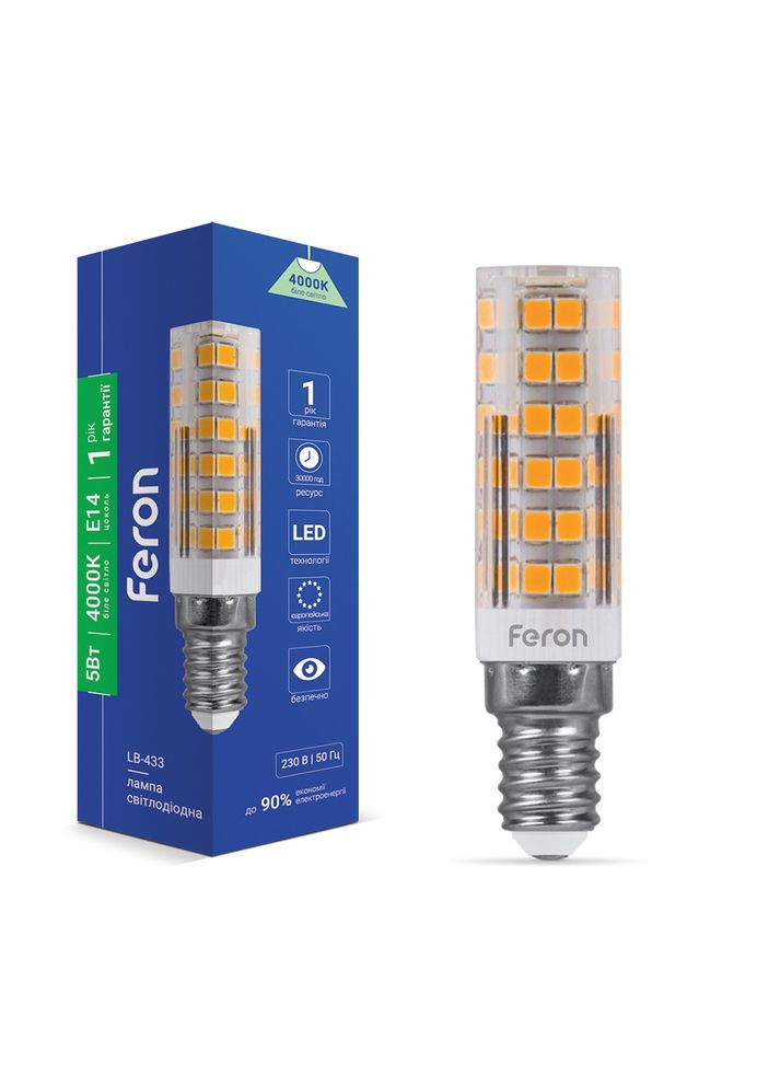 Светодиодная капсульная лампа LB-433 5 Вт Е14 4000 K Feron (361067534)