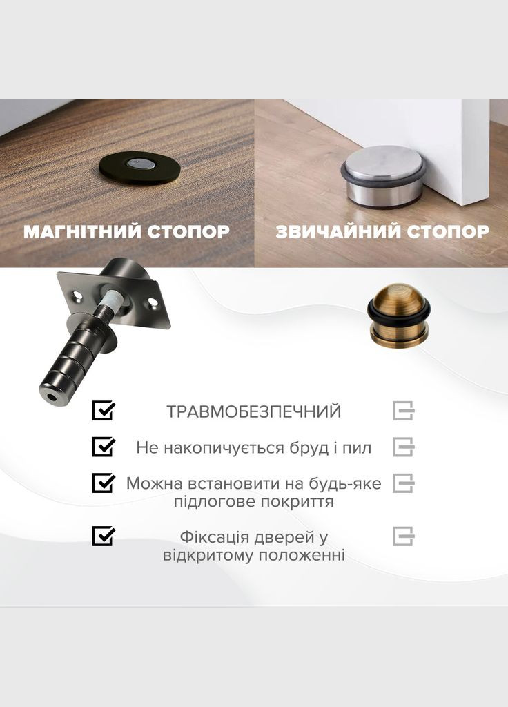 Прихований стопор дверний магнітний 28 мм (FDP2803) No Brand (347590476)