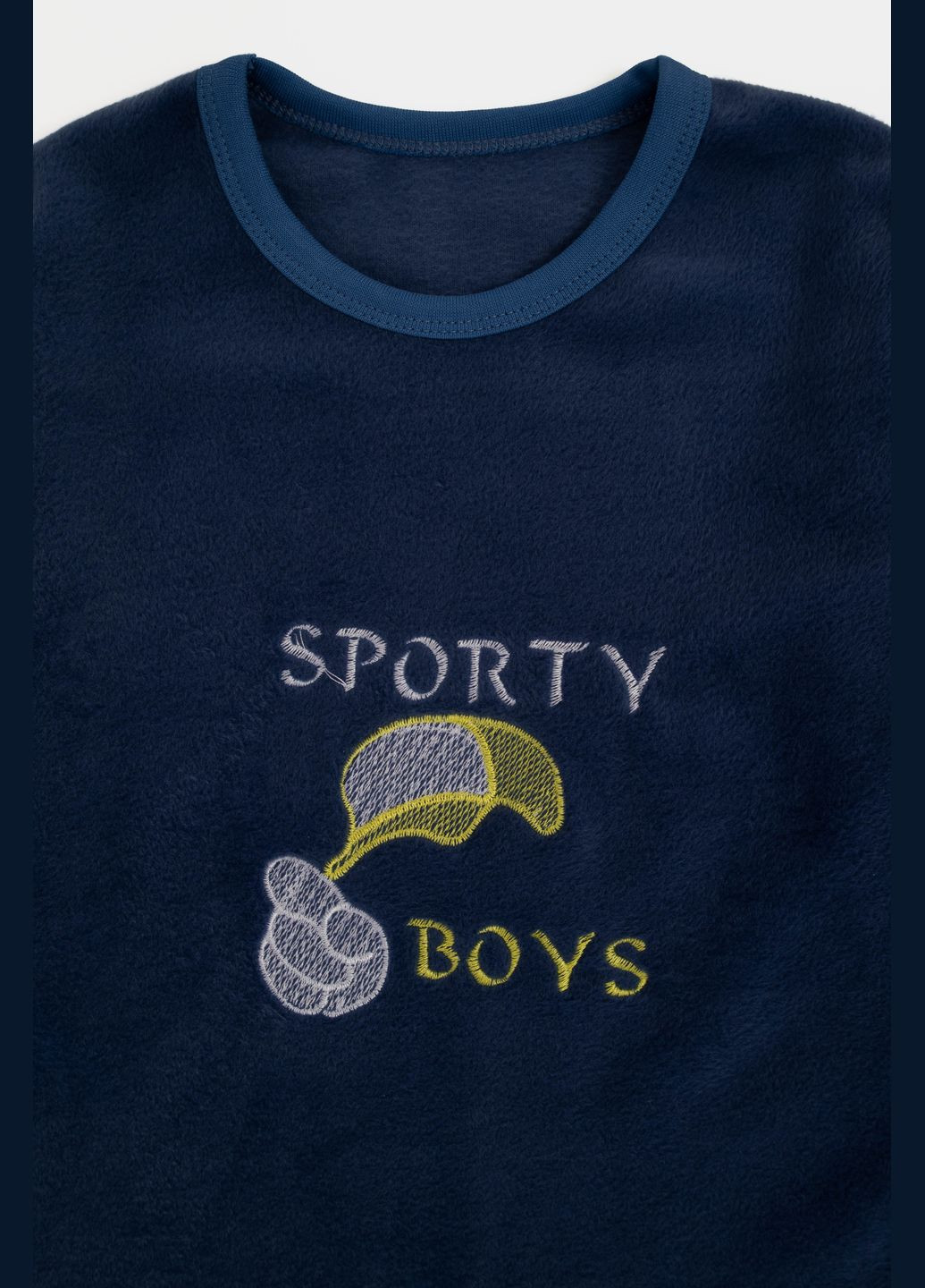 Синяя зимняя пижама для мальчика с длинным рукавом цвет синий cb-00232004 Бома