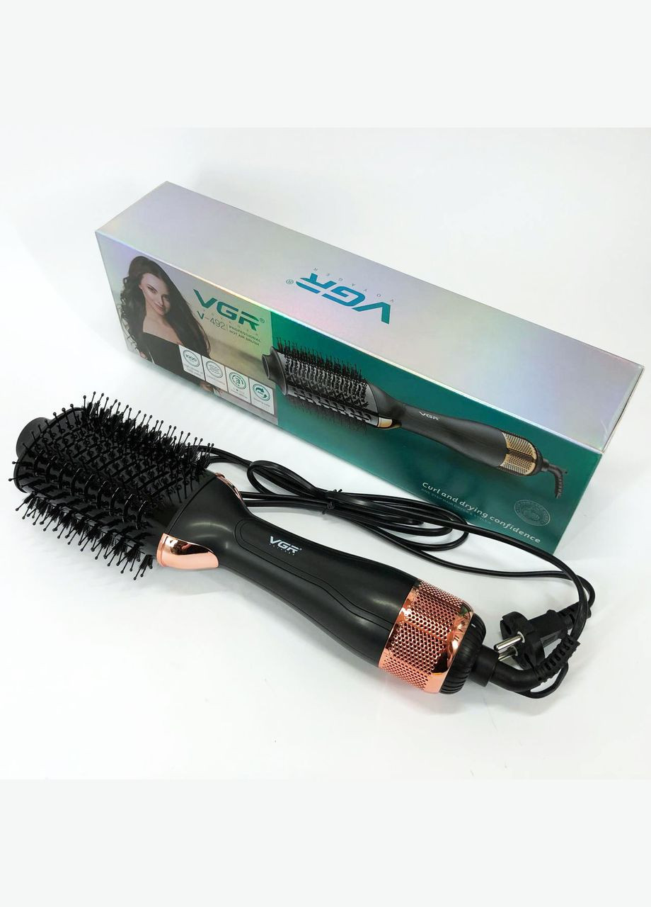 Фен для ломких волос V-492, Фен с режимом защиты волос, Функциональная щетка AU-526 для сушки VGR (351486366)