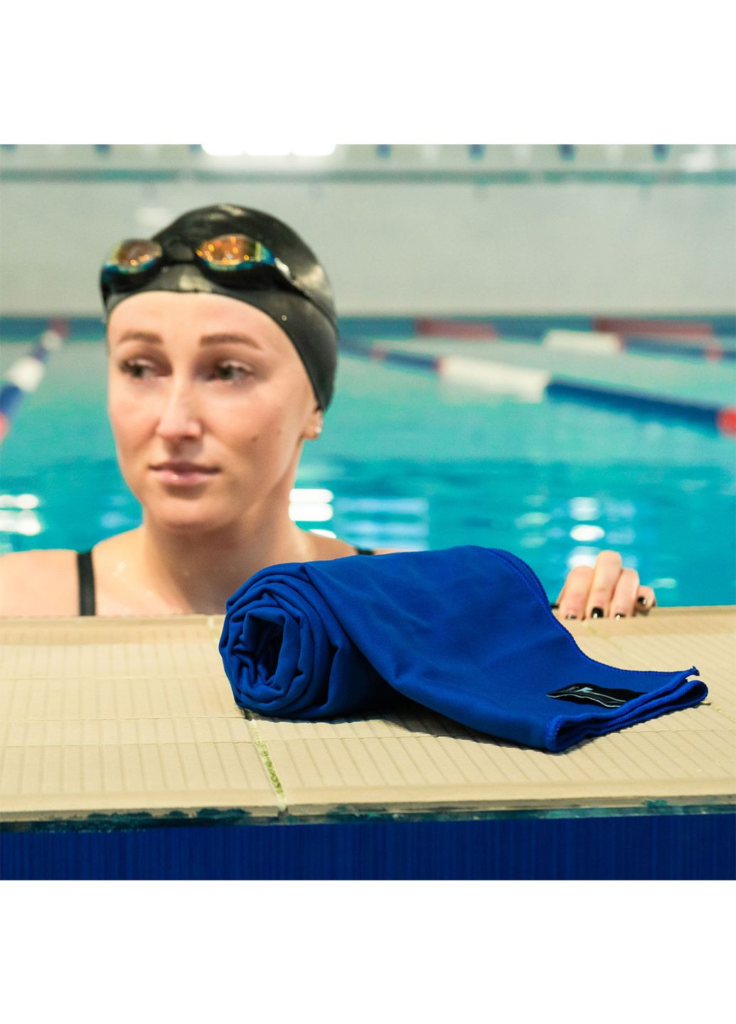 Дорожній спортивний рушник 70х140 з мікрофібри з чохлом Синій Love You однотонний синій