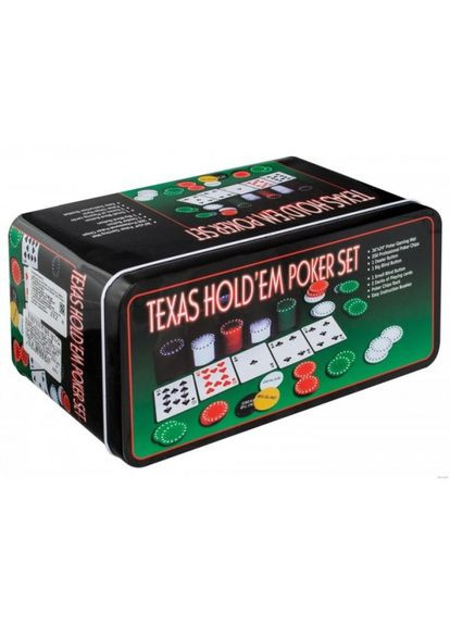 Набор для покера TEXAS HOLDEM POKER SET 200 фишек с Номиналом, Сукно, Коробка (3896В) Darshan (351586060)