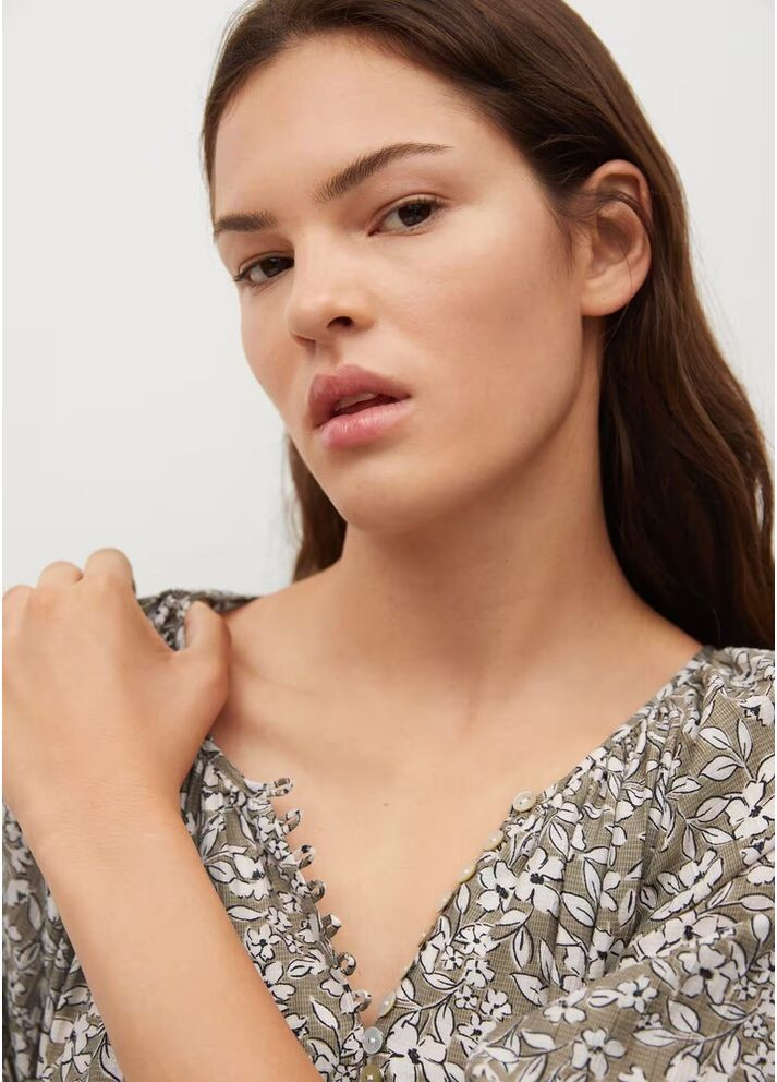 Комбинированное платье 17083772 Mango