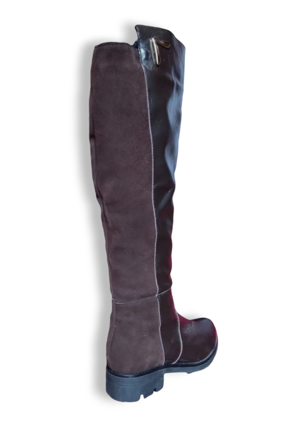 Осенние зимние сапоги из натуральной кожи No Brand с брошкой