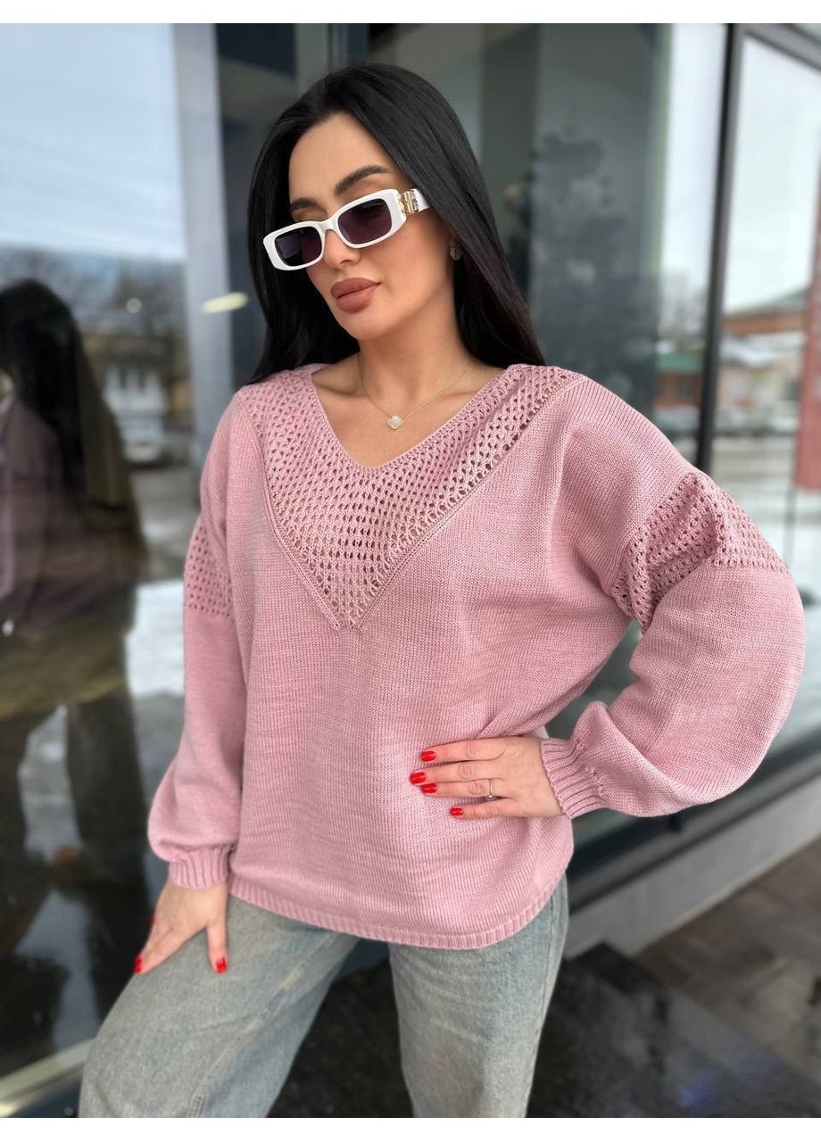 Пудровий демісезонний жіночий легенький светрик джемпер No Brand