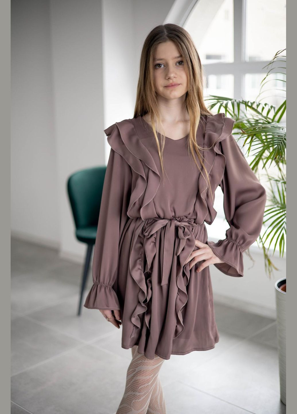 Коричневое платье подростковое IRmAS (326766601)