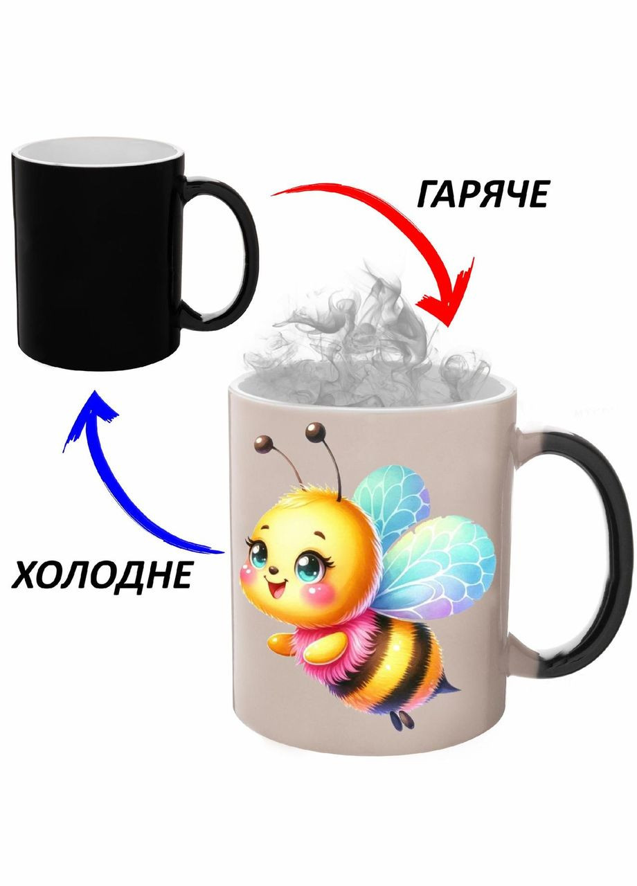 Чашка хамелон (кружка, чашка) с детским рисунком #019 Черная 330 мл No Brand (323472571)