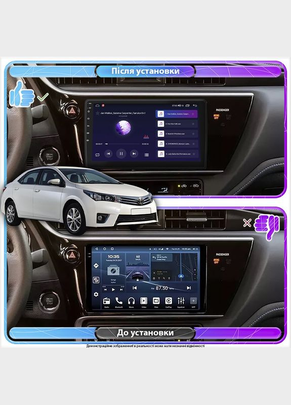 Штатна магнітола для Toyota Corolla XI (E160, E170) ver 2 2017-2019г 9" 2/32Gb 4G Wi-Fi GPS Top 3шт Lesko (336194438)