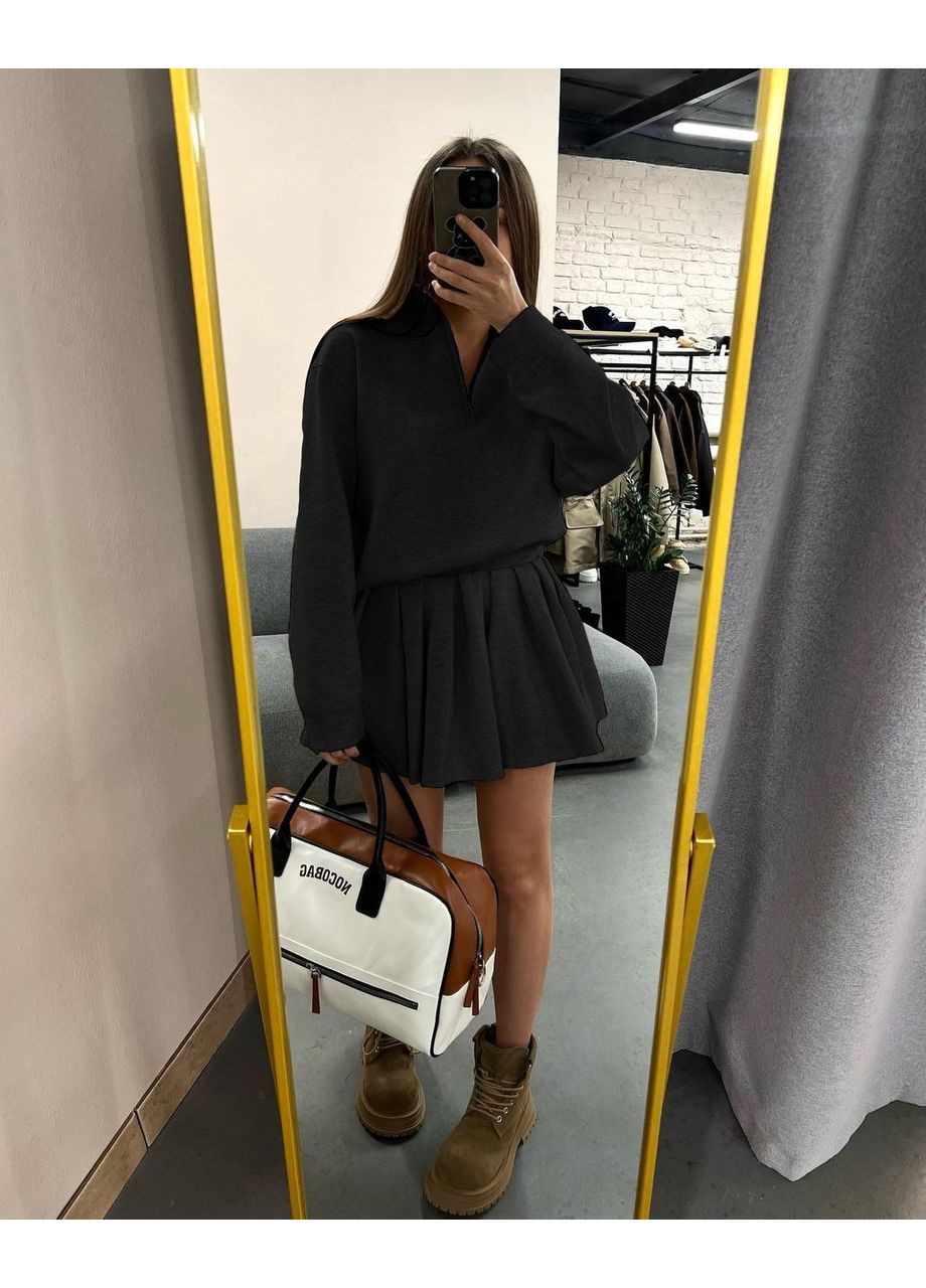 Стильний жіночий костюм (кофта + спідниця) з двохнитки | ЗАМІР В ОПИСІ DK/DL Мода без кордонів (370682746)