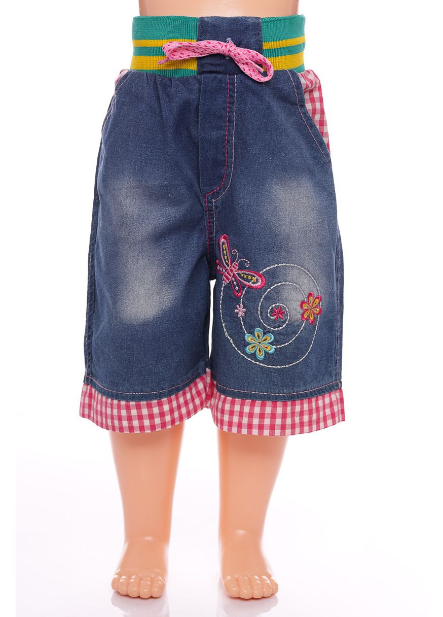 Бриджи джинсовые для девочки с бабочкой голубой 116 см (38532) BABYKROHA (297199021)