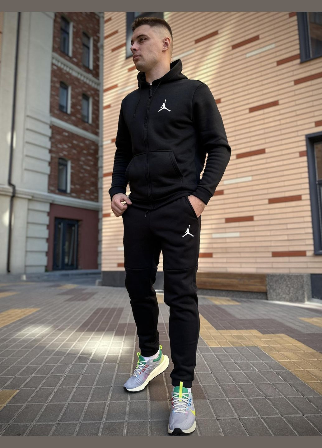 Черная зимняя 3 в 1 куртка зимняя + кофта на змейке + брюки комплект до -25℃ No Brand