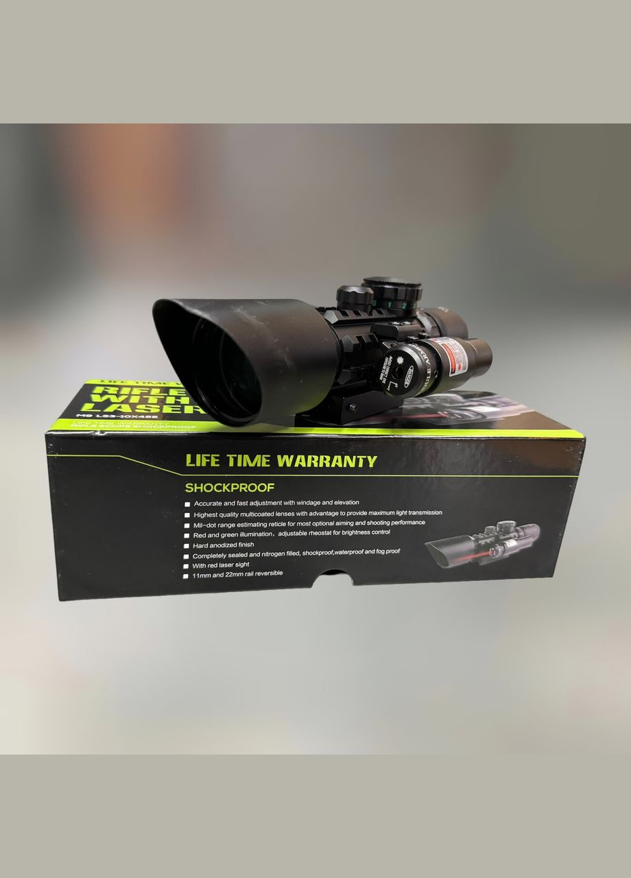 Оптичний приціл M9 LS3-10x42E з ЛЦВ, 3-10x42, червоний лазер Spina Optics (338625088)