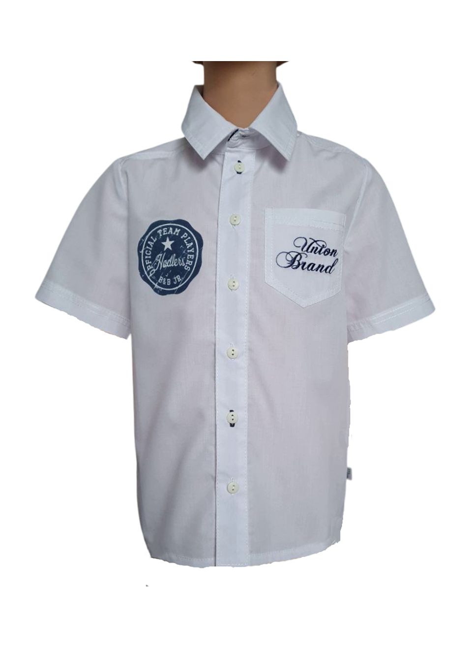 Сорочка для хлопчика з коротким рукавом 0015 білий MMDadak (326601699)