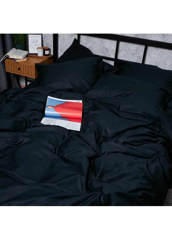 Комплект постельного белья Satin Premium «» Полуторный Евро 160х220 наволочки 2х50х70 (MS-820008491) Moon&Star Black Velvet (356113067)