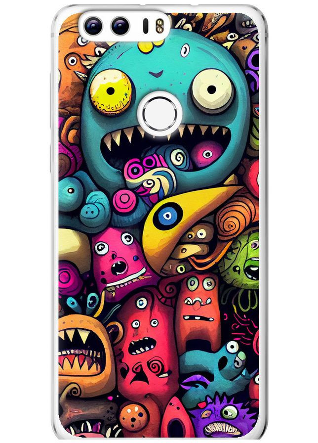 Силиконовый чехол 'Cмешные монстры' для Endorphone Huawei Honor 8 (306740839)