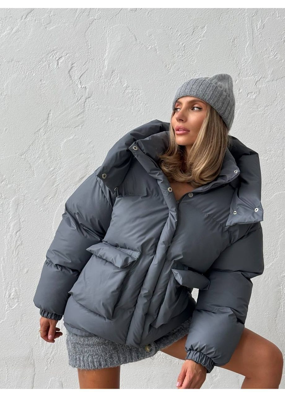 Серый зимний Пуховик milirud