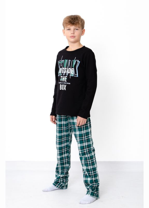 Черная демисезонная пижама для мальчика (подростковая) Носи своє 6076-024-33-1
