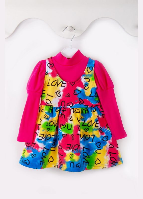 Комбинированное комплект для девочек 04-3196-99 80 см тай дай салатово-жёлтый Авекстекс (331889146)