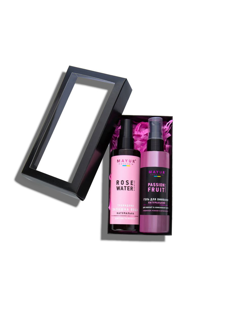Подарочный набор для лица и тела (Гель для умывания Маракуя 100 мл + Душная вода Роза 100 мл) 31 Mayur (363970000)