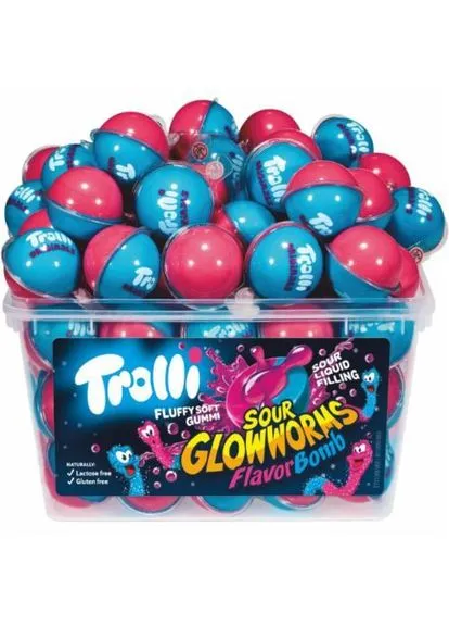 Цукерки желейні Flavor Bomb Gluhwurmchen (60шт.) - 1128 g Trolli (362682476)