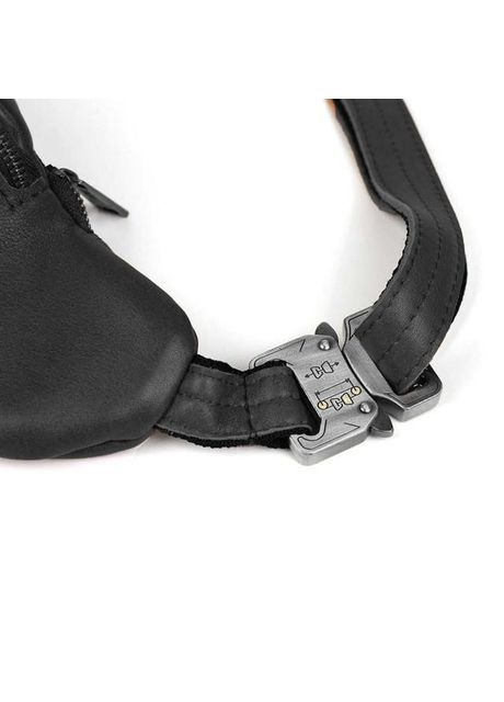 Спортивная сумка на пояс через плечо мужская из натуральной кожи большая Черный 35064 TARWA (335008037)