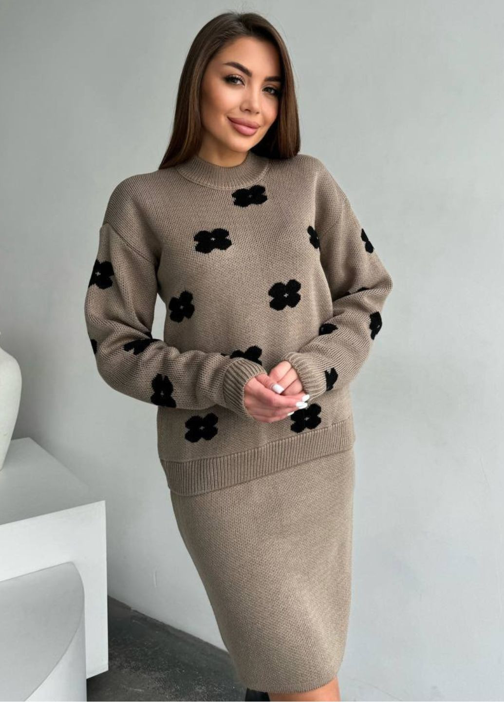 Вязаный костюм двойка: свитер + юбка Allthings (321988676)