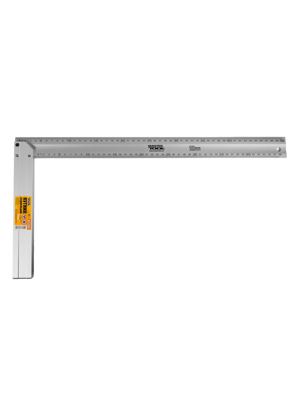 Строительный угольник 500 мм алюминиевый для разметки прямых углов двухсторонний Mastertool (332204079)