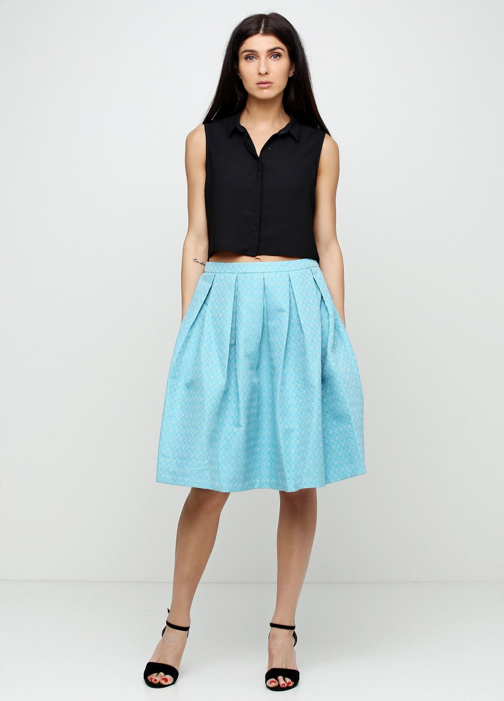 Синяя повседневная юбка желтый Axel