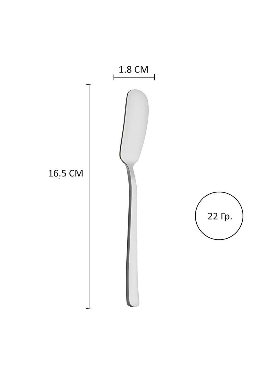 Нож для масла серебристого цвета бутербродный нож нержавеющая сталь для дома REMY-DECOR (293152600)