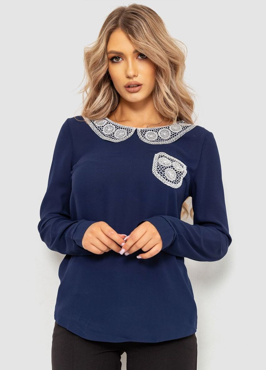 Тёмно-синяя блуза женская, цвет темно-синий, Ager