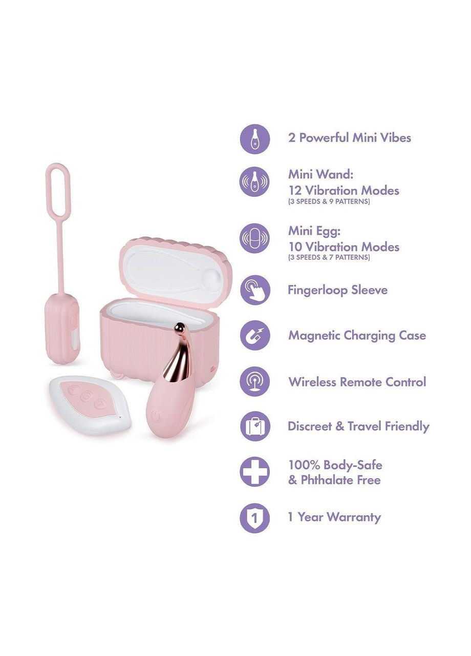 Набор вибраторов Play With Me с пультом и кейсом, розовый, 2 шт Blush (360475413)