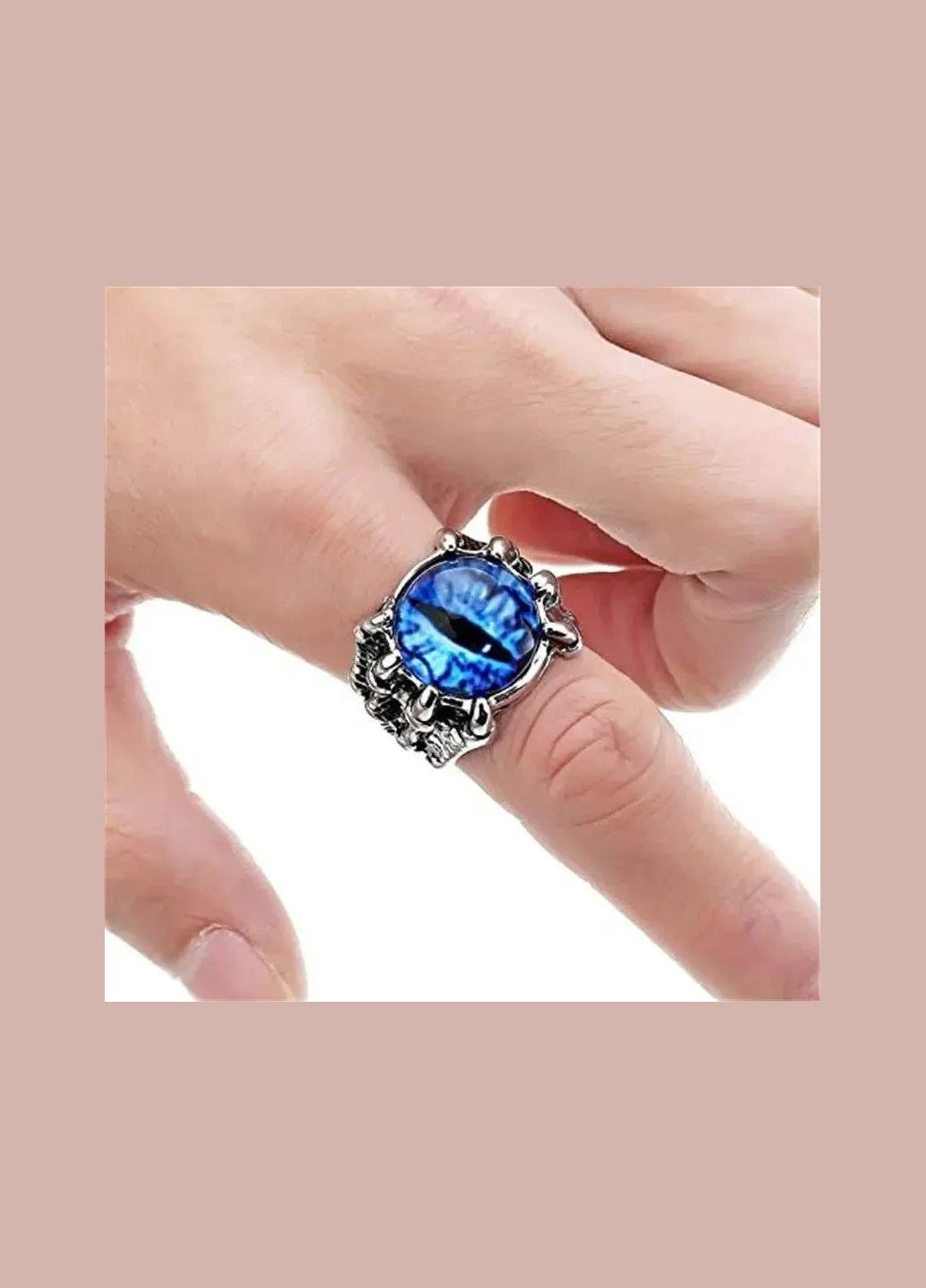 Містична чоловіча каблучка лапа дракона з жовто-блакитним оком регульована AurumLux121 Fashion Jewelry (285780988)