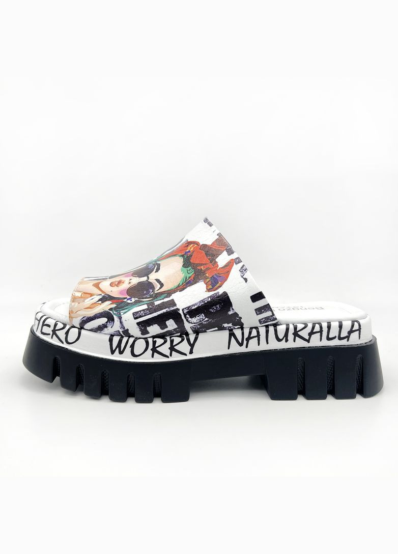 Шльопанці жіночі шкіряні білі на платформі. Bengzo Baldini (333193722)