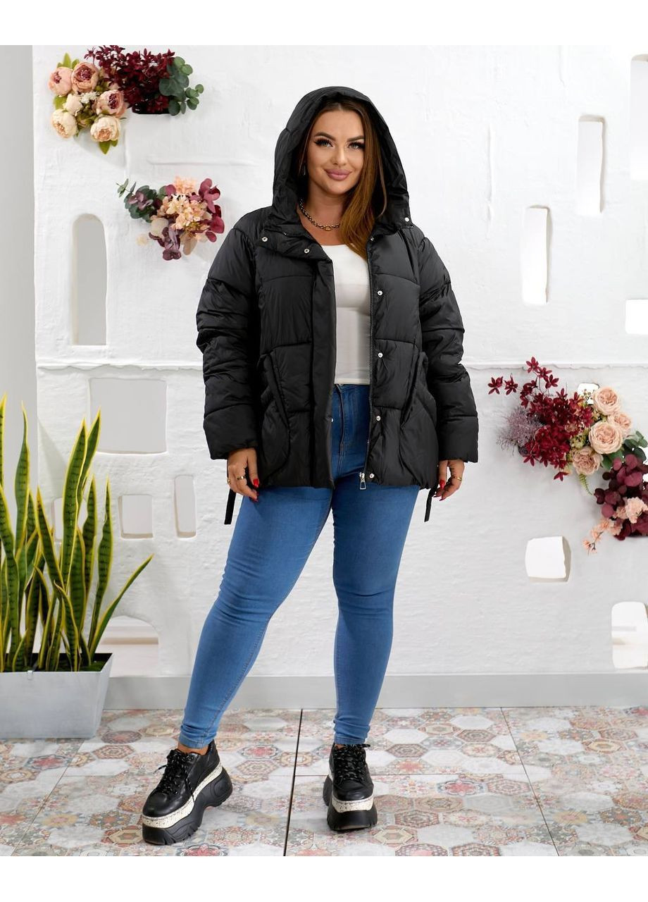 Чорна зимня куртка жіноча No Brand