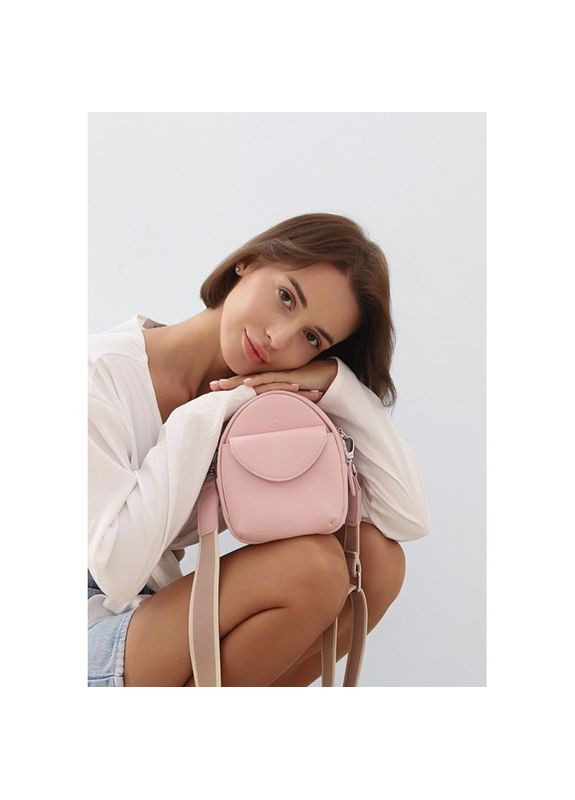 Кожаная женская через плечо мини-сумка Kroha розовый краст The Wings (302008309)